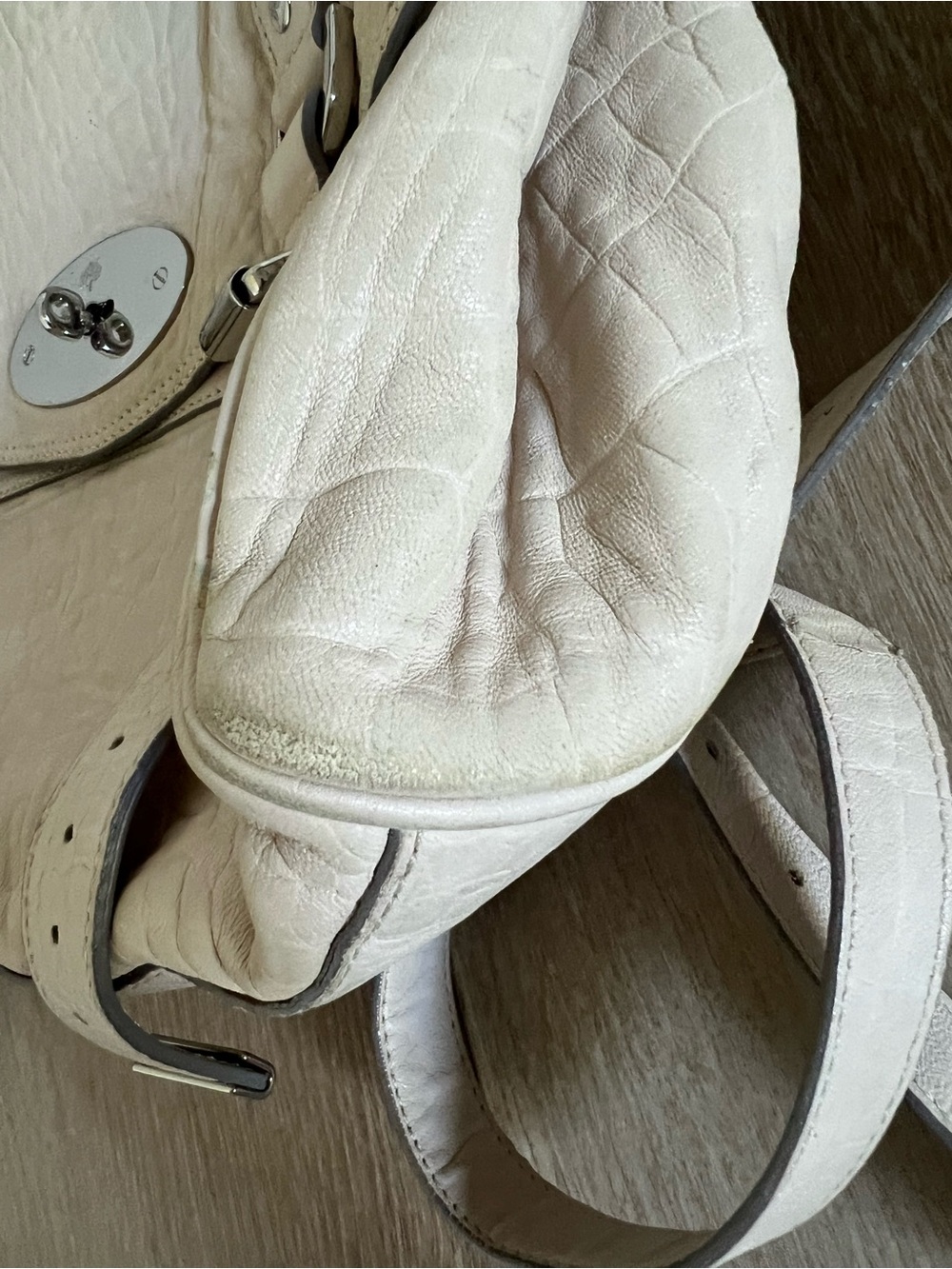 Limited Edition VTG Mulberry Cream Croc Embossed Leather Alexa Satchel Bag - Picture 13 of 14